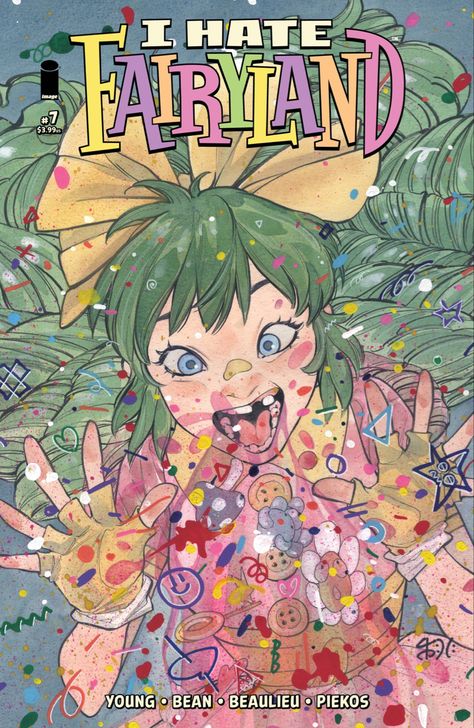 I Hate Fairyland vol 2 #7 [Image] | Variant cover art by Peach Momoko I Hate Fairyland, Love In The Dark, Peach Momoko, Bean Sprout, Skottie Young, Variant Covers, Comics Art, Image Comics, Comic Page