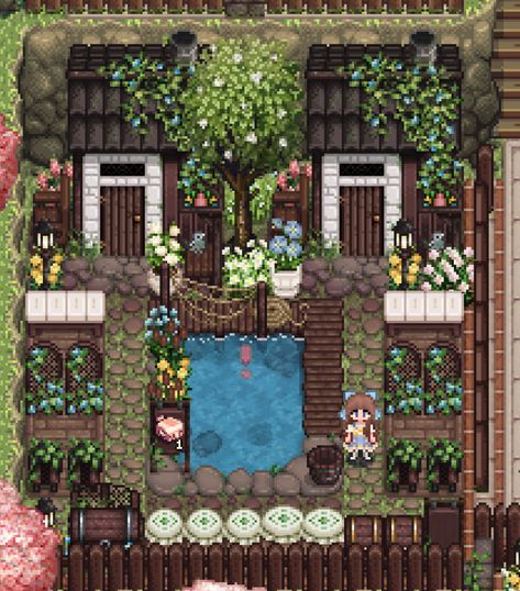 Stardew Cottagecore, Stardew Valley Cabin Design, Stardew Valley Farm Aesthetic, Stardew Greenhouse Layout, Aesthetic Stardew Valley Farms, Stardew Valley Cabin, Stardew Valley House Design, Stardew Mods, Stardew Farm