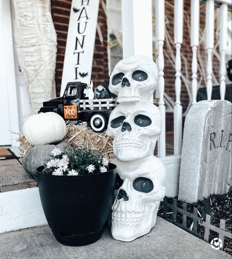 Halloween front porch decor coming your way! We’ve got skulls, mummies, grim reapers, mums, potions, caldrons and so much more🤍🖤 Follow my shop @lina_lynnmarie on the @shop.LTK app to shop this post and get my exclusive app-only content! #liketkit #LTKSeasonal #LTKhome #LTKHoliday @shop.ltk http://liketk.it/3pAv7 Halloween Front Porch Decor, Love Dark, Halloween Front Porch, Front Porch Decor, Porch Decor, Grim Reaper, Porch Ideas, Shop Lighting, Porch Decorating