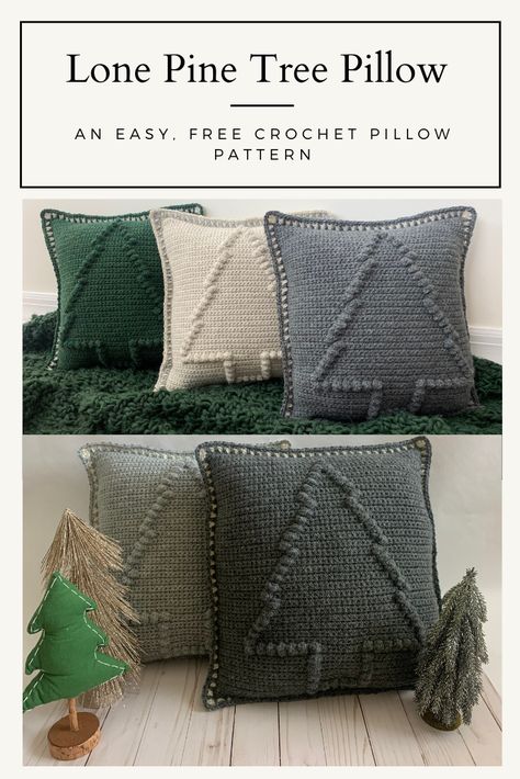 Crochet Pillow Patterns Free, Koti Diy, Star Crochet, Crochet Tree, Lone Pine, Crochet Decor, Crochet Cushion, Knitting Group, Crochet Pillow Cover