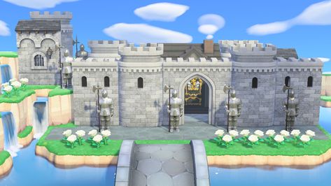 Acnh Castle, Medieval Theme, Castle House Design, Ac Ideas, Castle Decor, Animal Crossing Wild World, Acnh Ideas, Acnh Inspo, Castle Wall