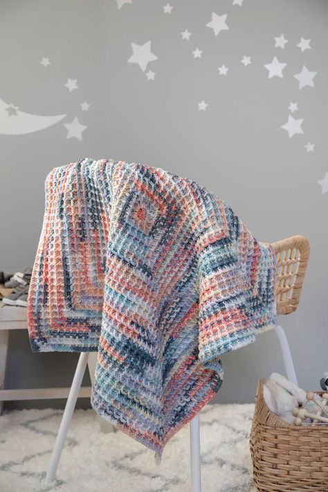 Baby Blanket Patterns, Crocheted Afghans, Crochet Waffle Stitch, Baby Afghan Crochet Patterns, Modern Crochet Blanket, Crocheting Patterns, Easy Crochet Baby Blanket, Handmade Baby Blankets, Easy Crochet Baby