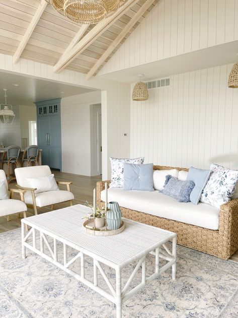 Living Room Reveal - Coastal Farmhouse Style, Living Room Reveal, Serena And Lily, Outdoor Side Table, Rooms Reveal, Coastal Farmhouse, Serena & Lily, Outdoor Coffee Tables, French Furniture