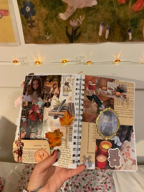 October Junk Journal, Fall Junk Journal Pages, Autumn Journal Page, Fall Scrapbook Ideas, Halloween Scrapbook Pages, October Journal Page, October Scrapbook, Bullet Journal Halloween, Journal Inspiration Writing