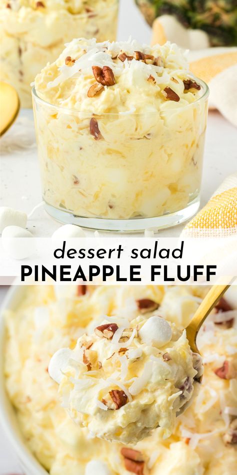 Pineapple Fluff Salad, Fluff Recipes, Pineapple Fluff, Fluff Salad Recipes, Fluff Salad, Pineapple Dessert Recipes, Gourmet Salad, Pineapple Desserts, Fluff Recipe