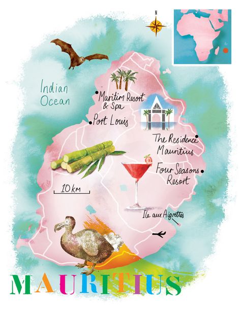 Mauritius Map, Pink Pigeon, Port Louis, Travel Magazine, Rare Birds, Tropical Climate, Tropical Landscaping, Poster Retro, Crystal Clear Water