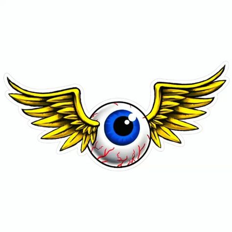 Von Dutch Flying Eyeball, Van Dutch, Flying Eyeball Tattoo, Flying Eyeball Art, Flying Eyeball, Hot Rod Tattoo, All Seeing Eye Tattoo, Easy Graffiti Drawings, Kustom Kulture Art