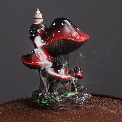 Backflow Incense Burner, Incense Burner Holder, Backflow Incense, Astuces Diy, Incense Sticks Holder, Cottagecore Decor, Mushroom Decor, Mushroom Design, Incense Holders