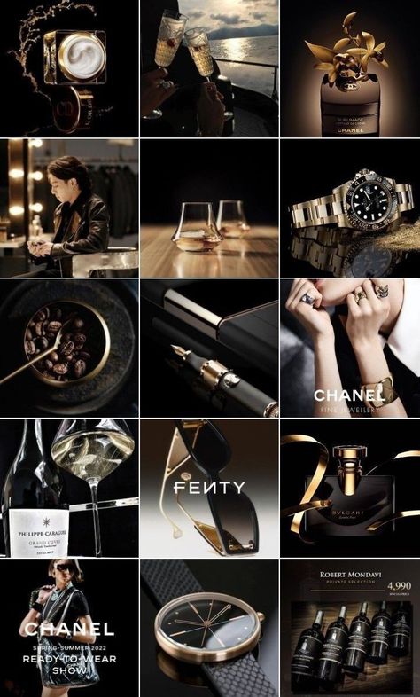 Luxury Instagram Feed, Create Canva Templates, Instagram Feed Theme Layout, Instagram Puzzle Feed, Instagram Grid Design, Black And Gold Aesthetic, Ig Feed Ideas, Puzzle Feed, Instagram Feed Planner