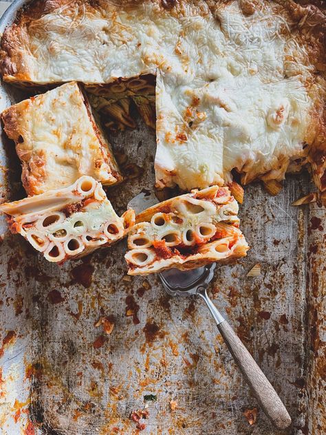 Baked Ziti : A Fan Fave Feed-a-Crowd Winter Dinner — ciderpress lane Dinner Leftovers, Feed A Crowd, Winter Dinner, Baked Ziti, Feeding A Crowd, One Pan, Ricotta Cheese, Hearty Meals, Dinner Menu