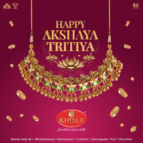 In the light of Akshaya Tritiya, behold the radiance of Khimji Jewellers, adorn yourself with gold and silver jewellery, and make your life full of happiness. Happy Akshaya Tritiya! ~~Khimji Jewellers- Jewellers since 1936 #KhimjiJewellers #Khimji1936 #HappyAkshayaTritiya Happy Akshaya Tritiya, Akshaya Tritiya, Silver Jewellery, Gold And Silver, The Light, Silver Jewelry, Make Your, Make It Yourself, Silver