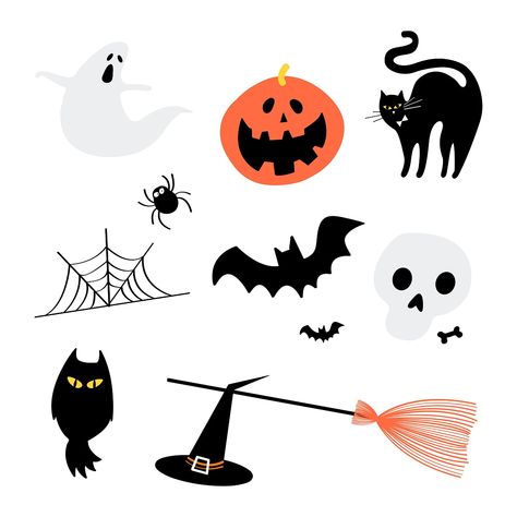 Cute Halloween day concept illustration | free image by rawpixel.com / Peera Halloween Typography, Creepy Pumpkin, Halloween Symbols, Halloween Cake Topper, Image Halloween, Pumpkin Illustration, About Halloween, Pumpkin Pumpkin, Halloween Vector