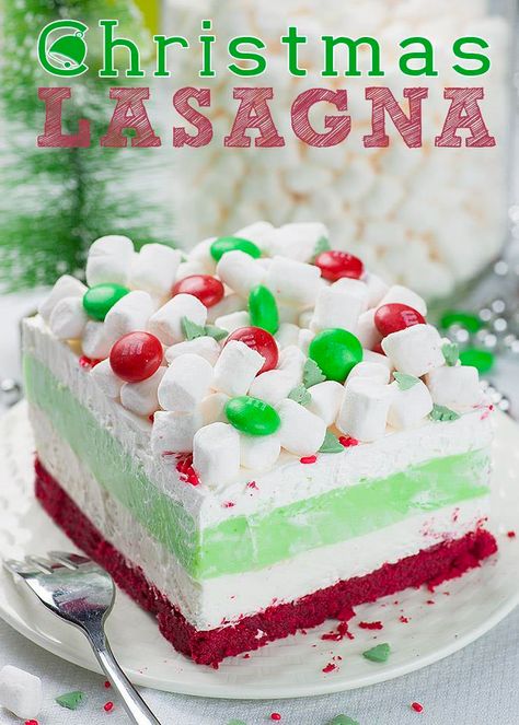 Christmas Lasagna | Layered Christmas Dessert Recipe With Peppermint Red Velvet Shortbread Cookies, Christmas Lasagna, Shortbread Cookie Crust, Christmas Dessert Recipes, Christmas Cheesecake, Simple Desserts, Chocolate Shortbread Cookies, Peppermint Cheesecake, Layered Dessert