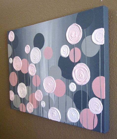 25 Creative and Easy DIY Canvas Wall Art Ideas Canvas Wall Art Ideas, Sewing Paper, Diy Wand, Diy Canvas Wall Art, Wall Art Ideas, Easy Canvas Painting, Décor Boho, Simple Acrylic Paintings, Modern Flower