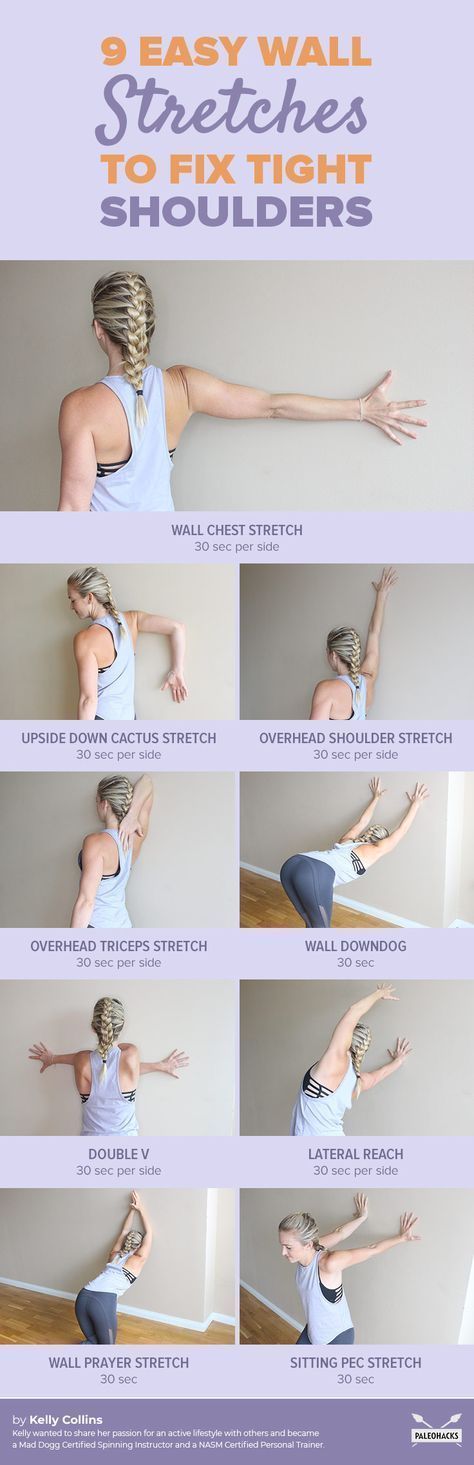 Wall Stretches, Shoulder Stretches, Wall Stretch, Tight Shoulders, Frozen Shoulder, Trening Fitness, Exercise Routines, Yoga Posen, Shoulder Stretch