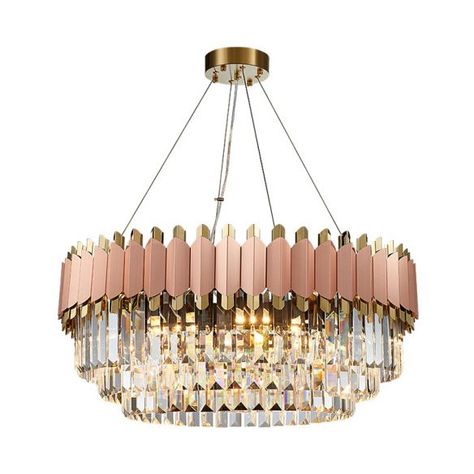 Layered Crystal Drop Pendant Modernism 8 Lights Pink and Gold Hanging Ceiling Light Chandeliers Mansion Cottage, Pink Home Aesthetic, Blush Pink Bathroom, Pink Nurseries, Pink Pendant Light, Nursery Blush Pink, Room Aesthetic Pink, Pink Crystal Chandelier, Pink Living Room Ideas