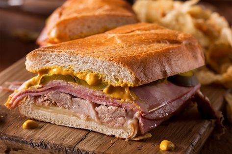 Get to know Miami’s favorite–and most controversial–meal. Pan Cubano, Sandwich Cubano, Cuban Sandwich Recipe, Hot Sandwich Recipes, Cubano Sandwich, Cuban Bread, Sandwich Day, Cuban Sandwich, Hot Sandwich