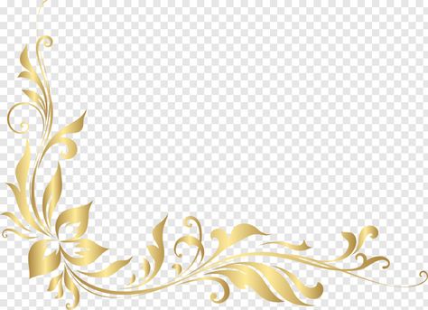 Golden Floral Design, Flower Border Png, Decorative Corner, Wallpaper Gold, Flower Png Images, Baroque Ornament, Decorative Brackets, Decorative Lines, Wallpaper Computer