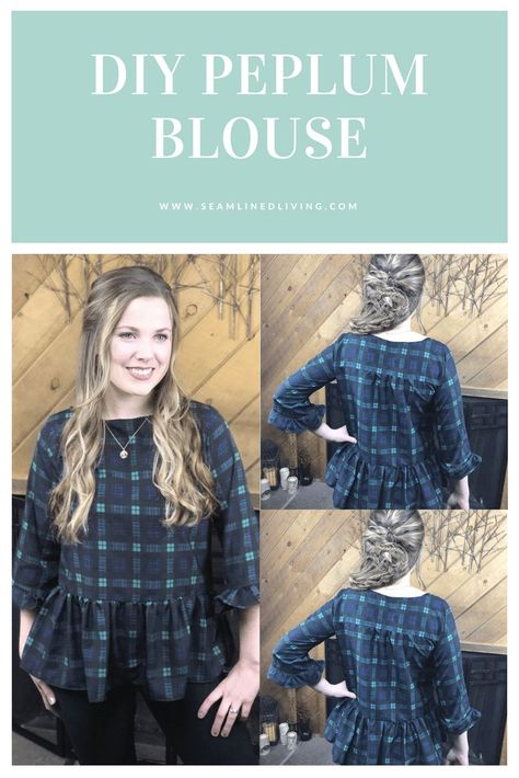 Peplum Top Diy, Peplum Blouse Pattern, Peplum Top Pattern, Sewing Garments, Clothing Projects, Sewing Tops, Top Diy, Trendy Sewing, Peplum Shirts