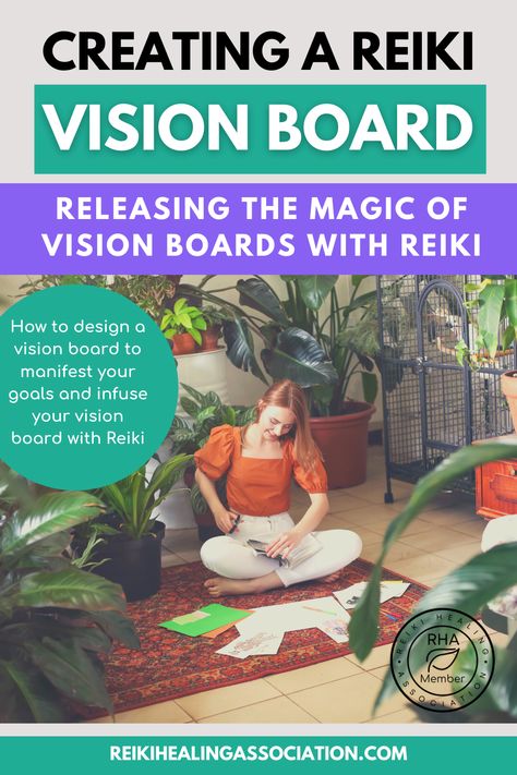 Reiki Vision Board: Releasing the Magic of Vision Boards with Reiki - RHA Reiki Vision Board, Reiki Aesthetic, Reiki Business, Psychic Development Learning, Digital Vision Board, Reiki Symbols, Vision Board Pictures, Reiki Practitioner, Energy Healing Reiki