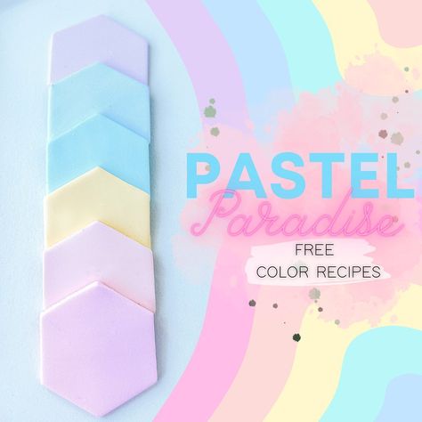 Polymer Clay Pastel Color Recipe, Polymer Clay Mixing Colors Sculpey, Pastel Clay Color Recipe, Free Polymer Clay Color Recipes, Polymer Clay Color Palette, Polymer Clay Colour Recipes, Sculpey Clay Color Recipes, Polymer Clay Color Mixing Recipes, Polymer Clay Color Recipes