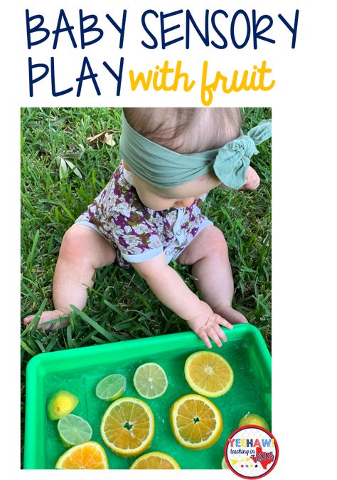 This is one of my favorite sensory play ideas for babies  or toddlers because it is taste safe! It makes a great sensory bin too. 9 Months Sensory Play, Sensory Ideas For 6 Month Olds, Sensory Activities With Food, Baby Spring Activities, 9 Month Sensory Bin, Garden Activities For Babies, Infant Garden Activities, Sensory Art For Infants, Sensory Development Activities