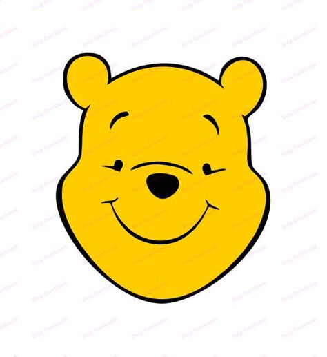 Winnie the Pooh SVG 1 svg dxf Cricut Silhouette Cut File Winnie The Pooh Face, Winnie The Pooh Ears, Winnie The Pooh Svg, Pooh Svg, Crochet Easter Basket, Face Template, Drawing Heads, Cut Canvas, Baby Boy Rooms