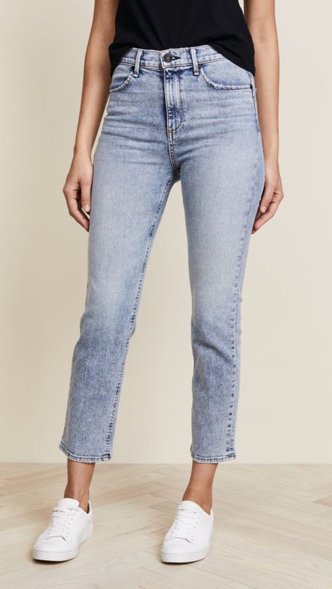 Types Of Jeans For Women, Jeans For Tall Women, Jean Fits, Black And White Converse, Types Of Jeans, Tapered Leg Jeans, Outfits With Converse, Style Advice, Jeans For Short Women