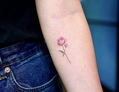 Rose Tat, Peony Flower Tattoos, Brother Tattoos, Peony Tattoo, Bestie Tattoo, Mommy Tattoos, Birth Flower Tattoos, Peonies Tattoo, Subtle Tattoos