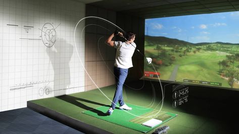 Driving Range Golf, Virtual Golf, Golf Club Fitting, Indoor Golf Simulator, Indoor Golf, Golf Range, Angle Of Attack, Golf Simulator, Golf Academy