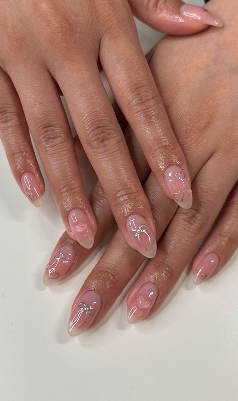 Acrylic Nails Korean Aesthetic, Dip Powder Nails Korean, Japanese Gel Nails Simple, Korean Nail Inspo Almond, Ateez Themed Nails, Nail China Style, Nails For Japan, Soft Nails Aesthetic, Almond Nails Coquette