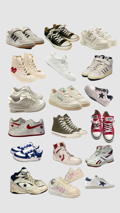 90 Shoes Style, Street Shoes Sneakers, Street Wear Sneakers, Y2k Shoes Aesthetic, 2000s Shoes Sneakers, Skater Shoes Aesthetic, 90s Shoes Aesthetic, Shoe Inspo Aesthetic, Swaggy Shoes