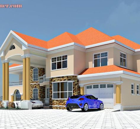 5 BEDROOM DUPLEX Five Bedroom House Plans One Story, Five Bedroom House, Modern Bungalow House Plans, Duplex Floor Plans, Hotel Floor Plan, Bungalow Style House, 2 Storey House Design, مرسيدس بنز, Affordable House Plans