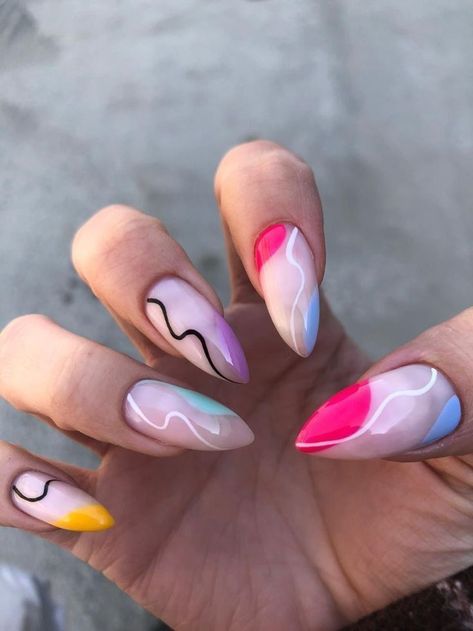 Nail Art Designs Abstract, Pink Blue Nails, Ombre Acrylic Nails, Work Nails, Classy Acrylic Nails, Soft Nails, Fire Nails, Pretty Acrylic Nails, Dope Nails