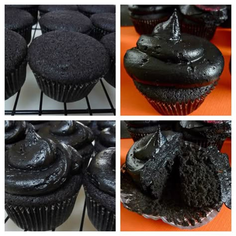 Black Velvet Cupcakes :: Diary of a Mad Hausfrau Black Velvet Cupcakes, Black Buttercream, Cupcakes For Halloween, Black Cupcakes, Rose Cupcake, Halloween Decor Diy, Rose Cupcakes, Velvet Rose, Velvet Cupcakes