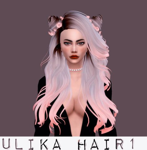 UliKa: Hair 1 retextured  - Sims 4 Hairs - http://sims4hairs.com/ulika-hair-1-retextured/ Emoji Earrings, Sims Hair, Hairstyle Gallery, What Is Tumblr, Sims 4, Hair Accessories, Take That, Mesh, Long Hair Styles