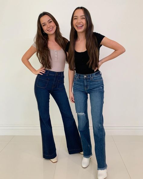 Vanessa Merrell Outfits, Merrill Twins, Veronica And Vanessa, Vanessa Merrell, Merrell Twins, Twins Fashion, Jordache Jeans, Brave Girl, Influencers Fashion