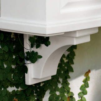 Nantucket Easy-care Window Box Planter Corbels, Set of Two White Window Boxes, Affordable Windows, Decorative Corbels, Florida Landscaping, Cottage Porch, Box Window, Window Box Flowers, Window Planters, Planters For Sale