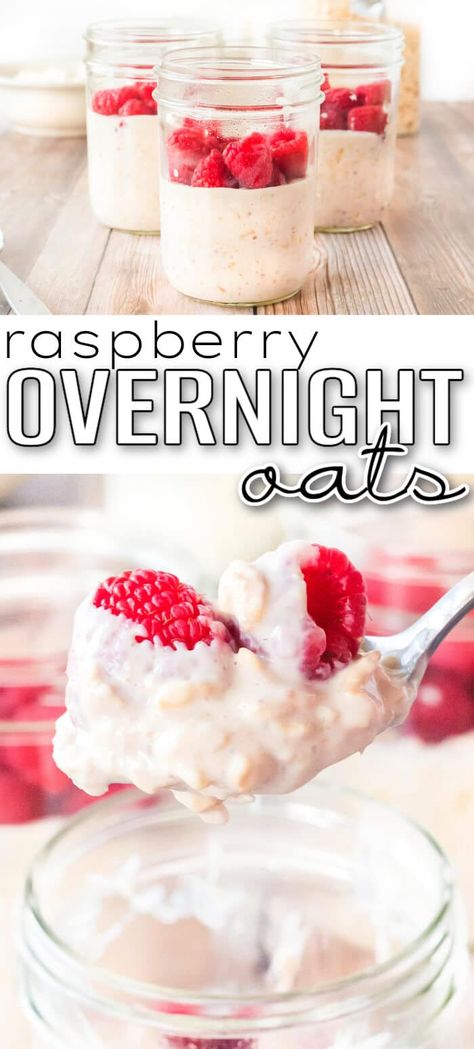 BEST RASPBERRY OVERNIGHT OATS Key Lime Overnight Oats, Raspberry Overnight Oats, Raspberry Cobbler, Lemon Raspberry Muffins, Oats Milk, Oatmeal Yogurt, Easy Breakfast Options, Gluten Free Brands, Crockpot Breakfast Casserole