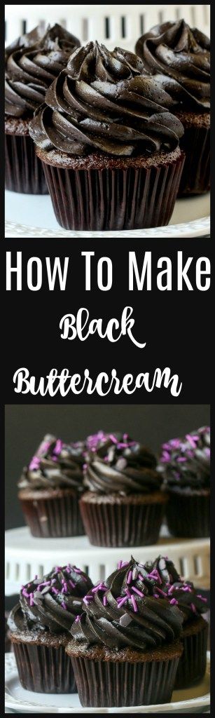 how to make black buttercream frosting Black Chocolate Buttercream Frosting, How To Make Black Buttercream, How To Make Black Icing, Black Buttercream Frosting, Black Buttercream, Black Icing, Mousse Au Chocolat Torte, Black Frosting, Cupcakes Halloween