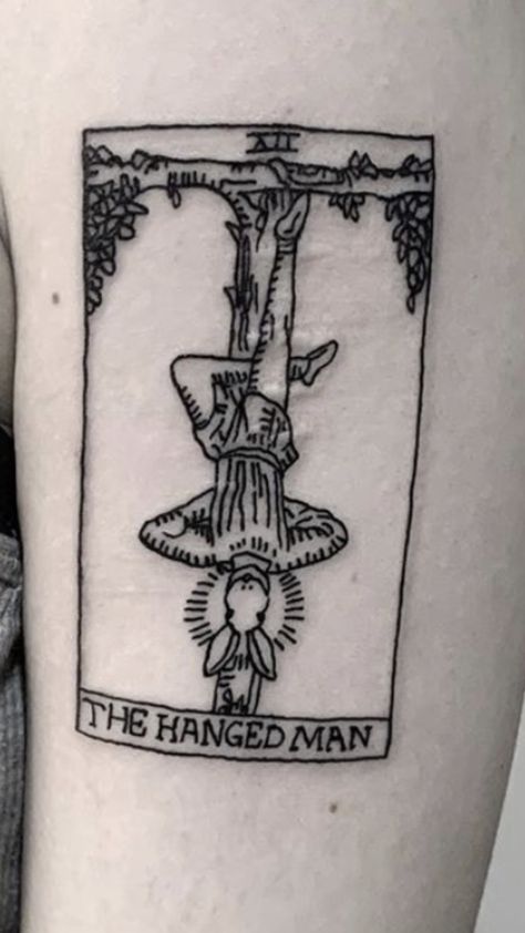 Hang Man Tattoo, The Hanged Man Tattoo, Hanged Man Tattoo, World Map Tattoos, Hanged Man Tarot, Tarot Tattoo, Tarot Card Tattoo, Hanged Man, Man Tattoo