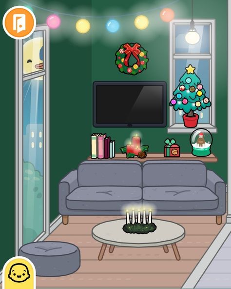 Free christmas living room idea Toca Boca Christmas Toca Boca House Free, Living Room Toca Boca, Room Idea Toca Boca, Room Toca Boca, Toca Ideas, Christmas Jello Shots, Normal House, Christmas Living Room, Toca Life