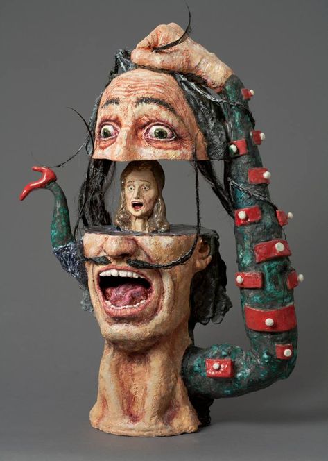 Surealism Art, Bad Art, The Scream, Pottery Sculpture, Figurative Sculpture, Weird Art, Clay Sculpture, Art And Craft, Art Auction