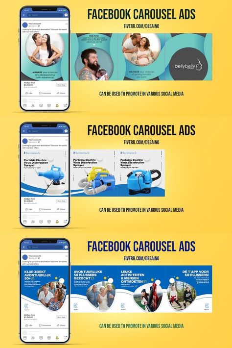 I will design creative facebook carousel ads Facebook Carousel Ads, Facebook Ads Design, Fb Ads, Ad Creative, Social Media Facebook, Facebook Ad, Creative Ads, Ads Creative, Design Creative