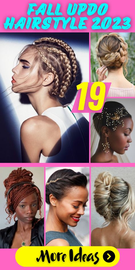 Step up your hair game with stunning fall updo hairstyles 2023. Our collection offers a range of updo hairstyles that are perfect for the autumn season. Whether you're looking for a classy and polished updo or a boho-inspired and effortless style, our fall updos will make a statement. From chic updos with wispy bangs to romantic updos with curtain bangs, our collection has something for every hair type and length. Updo Hairstyles 2023, Updos With Curtain Bangs, Fall Updos, Wispy Updo, Polished Updo, Romantic Updos, Side Swept Updo, Hairstyle 2023, Updo With Headband