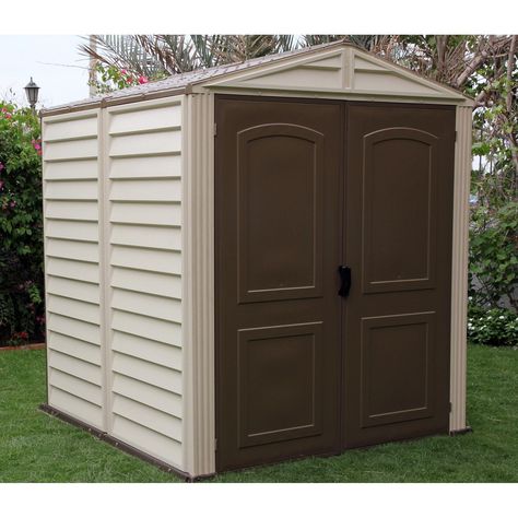 Duramax Woodside Vinyl Shed - 8 x 6 ft. Rubbermaid Storage Shed, Garbage Shed, Plastic Storage Sheds, Corner Sheds, Vinyl Sheds, Utility Sheds, Loafing Shed, Backyard Storage Sheds, Run In Shed