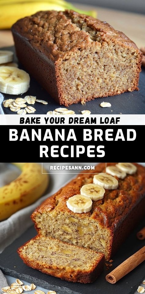 Join me in baking this perfect banana bread that’s moist and bursting with flavor! Made with ripe bananas and topped with slices for an extra special touch, it’s the ultimate comfort food. Perfect for breakfast or a delightful snack, this recipe will make your kitchen smell heavenly! Don’t miss out on this delicious treat. Glazed Banana Bread, Banana Bread Breakfast, Perfect Banana Bread, Delicious Banana Bread Recipe, Delicious Banana Bread, Kitchen Smells, Ripe Bananas, Baking Bread, Banana Bread Recipe