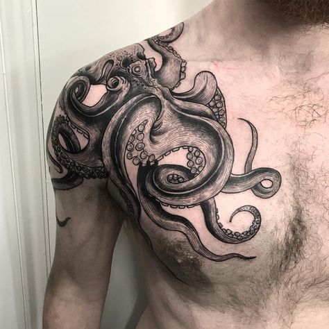 #parliamenttattoo Style concept Kraken Tattoo, Squid Tattoo, Celtic Cross Tattoos, Octopus Tattoo Design, Octopus Tattoos, Tattoos Mandala, Nautical Tattoo, Tattoos Geometric, Thigh Tattoos