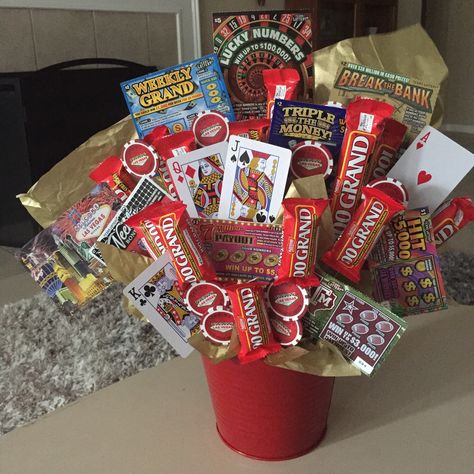 Vegas retirement party Casino Night Party Gifts, Vegas Theme Retirement Party, Casino Basket Ideas, Vegas Retirement Party Ideas, Vegas Birthday Party Ideas, Casino Theme Retirement Party, Casino Party Prizes, Casino Retirement Party Ideas, Casino Gift Ideas