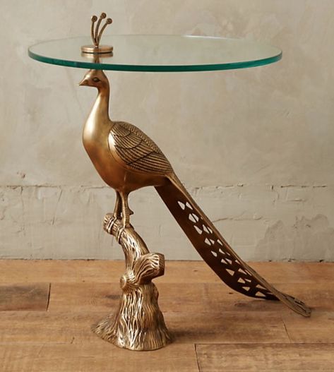 Anthropologie Pavo side table - gold peacock Unique Living Room Furniture, Quirky Furniture, Mens Bedding Sets, Glam Room, Table Cafe, Unique Furniture, Luxury Living Room, Design Furniture, Crate And Barrel